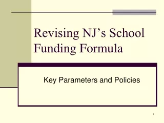 Revising NJ’s School Funding Formula
