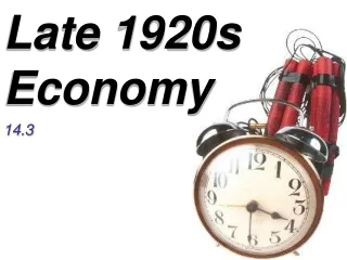 Late 1920s  Economy