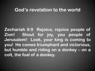 God ’ s revelation to the world