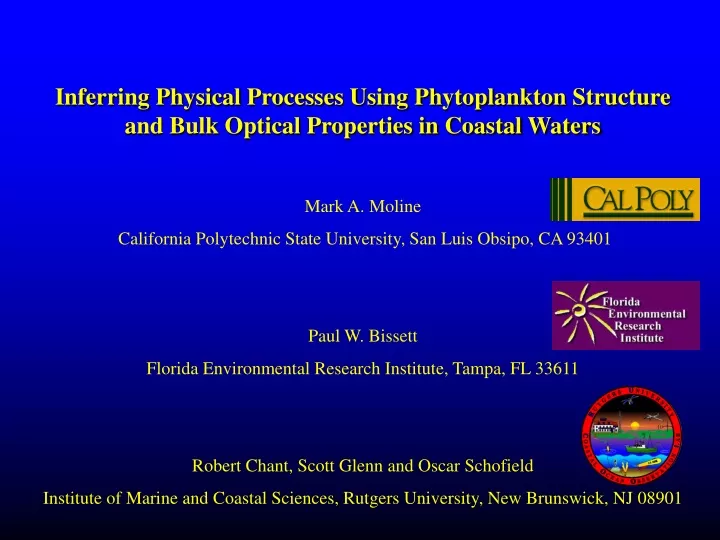 inferring physical processes using phytoplankton