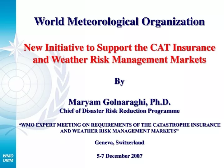 world meteorological organization new initiative