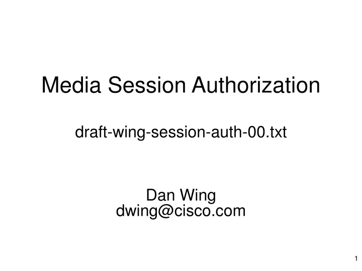 media session authorization