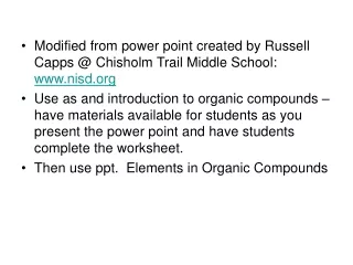 Modified from power point created by Russell Capps @ Chisholm Trail Middle School:   nisd