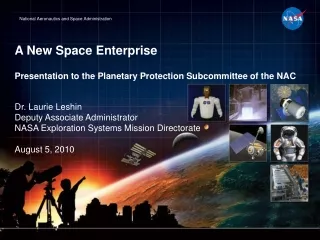 A New Space Enterprise Presentation to the Planetary Protection Subcommittee of the NAC