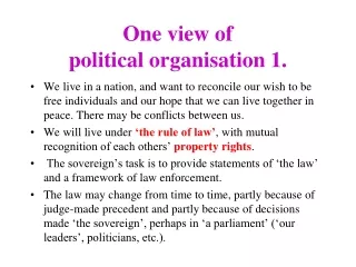 One view of  political organisation 1.