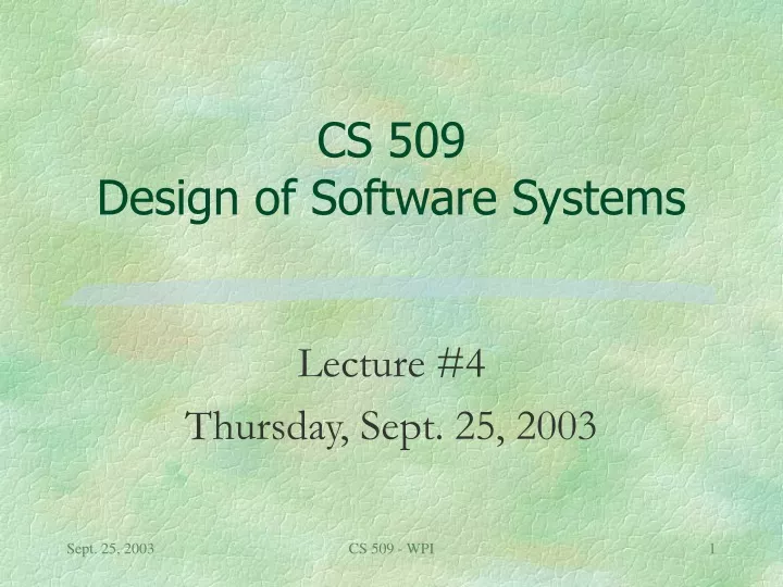 cs 509 design of software systems