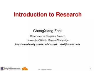 Introduction to Research