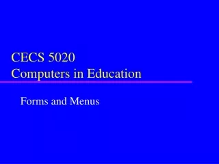 CECS 5020 Computers in Education