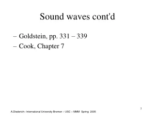 Sound waves cont'd