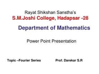 Rayat Shikshan Sanstha’s  S.M.Joshi College, Hadapsar -28