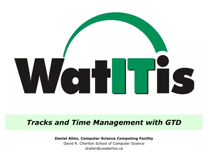 tracks and time management with gtd