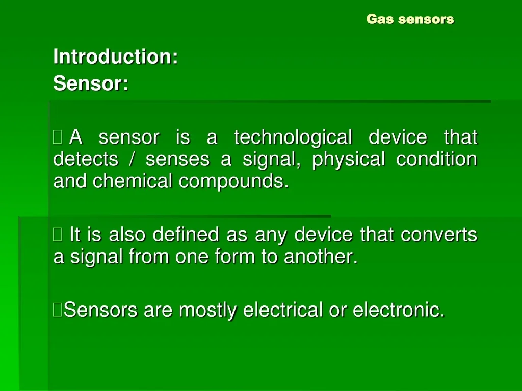 PPT - Gas sensors PowerPoint Presentation, free download - ID:9514911