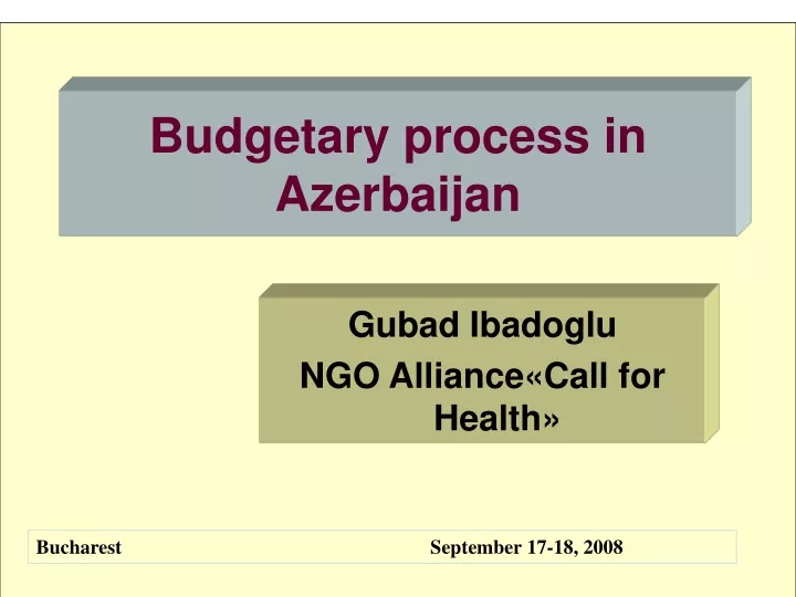 budgetary process in azerbaijan