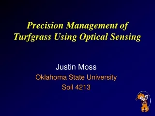 Precision Management of Turfgrass Using Optical Sensing