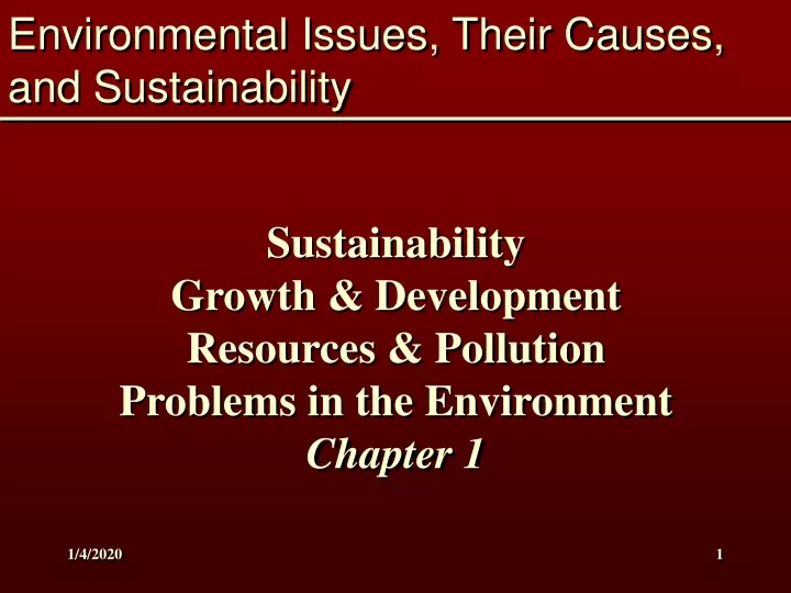 environmental issues their causes and sustainability