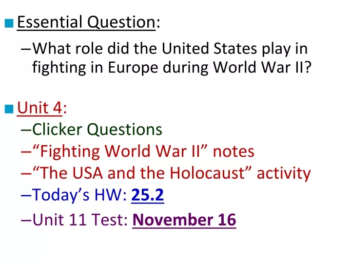 essential question what role did the united