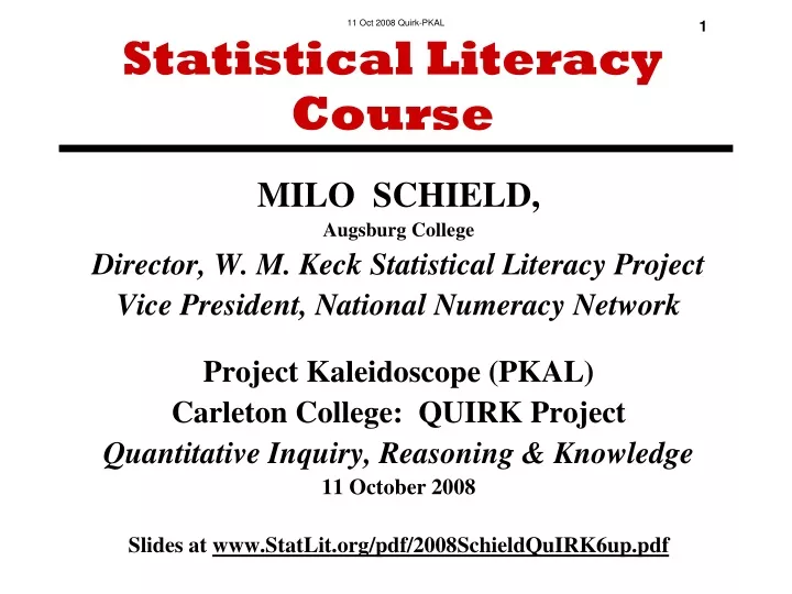 statistical literacy course