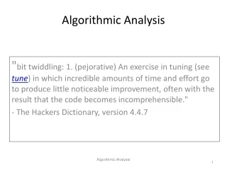 Algorithmic Analysis