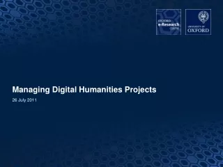 Managing Digital Humanities Projects