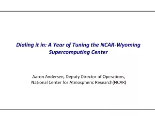Dialing it in: A Year of Tuning the NCAR-Wyoming Supercomputing Center
