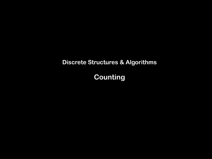 discrete structures algorithms counting