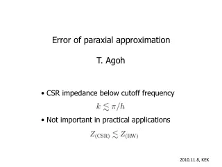 Error of paraxial approximation