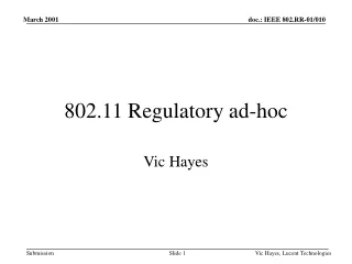 802.11 Regulatory ad-hoc