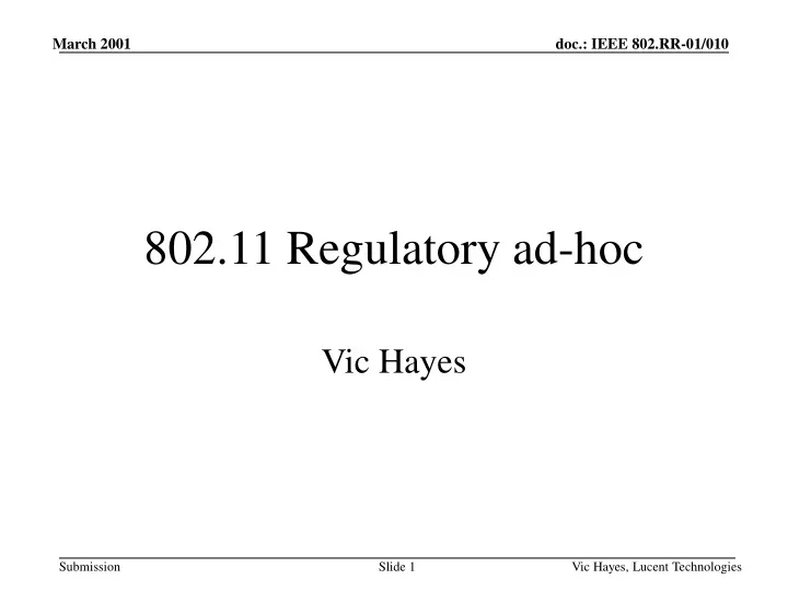 802 11 regulatory ad hoc