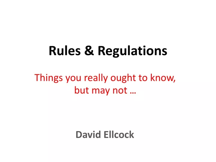 rules regulations