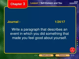 Lesson 1  Self-Esteem and You