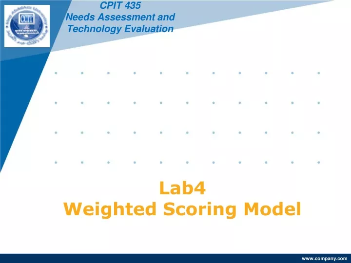 lab4 weighted scoring model