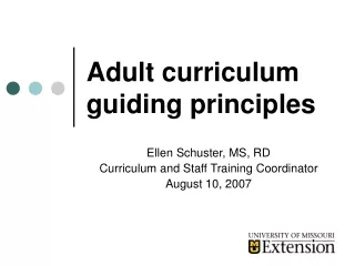 Adult curriculum guiding principles