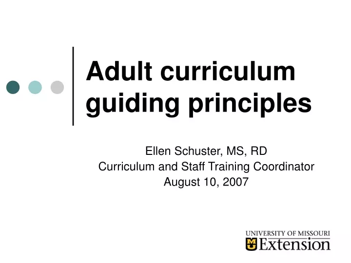adult curriculum guiding principles