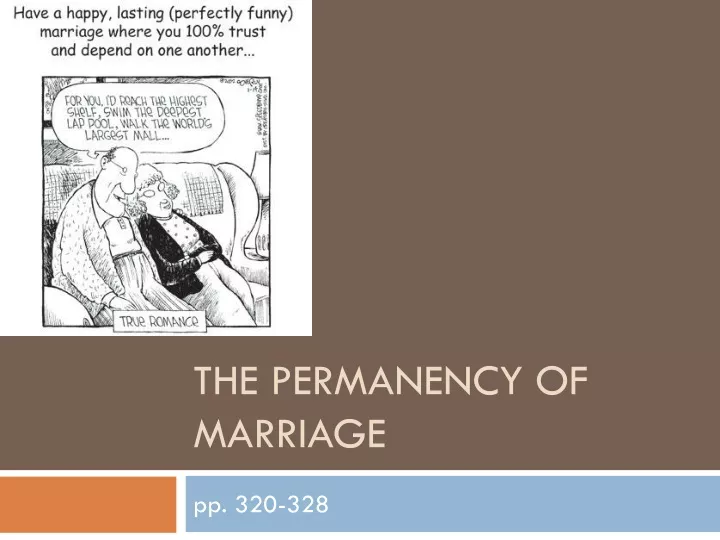 the permanency of marriage