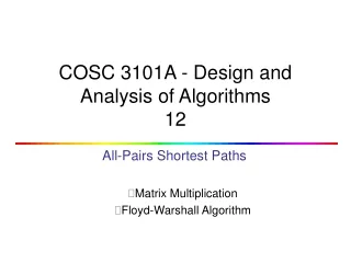 COSC 3101A - Design and Analysis of Algorithms 12