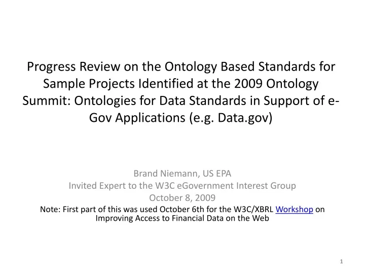 progress review on the ontology based standards