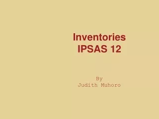 Inventories IPSAS 12