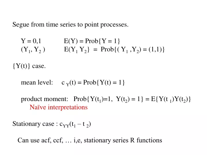 segue from time series to point processes