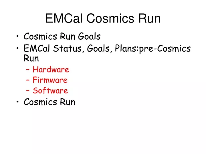 emcal cosmics run