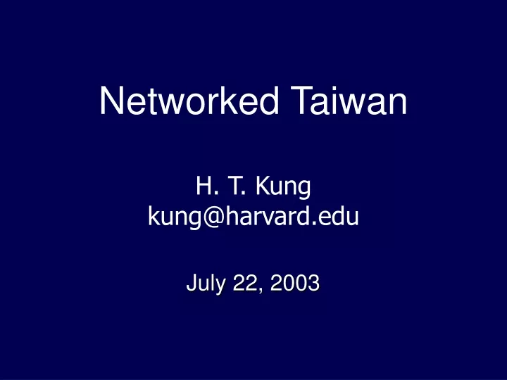 networked taiwan