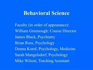 Behavioral Science