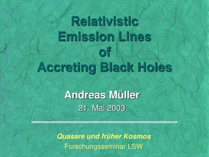 relativistic emission lines of accreting black holes