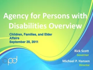 Agency for Persons with Disabilities Overview