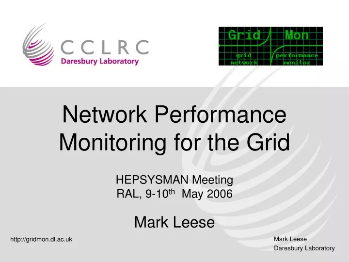 network performance monitoring for the grid