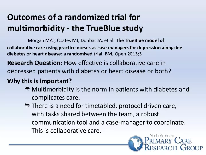 outcomes of a randomized trial for multimorbidity