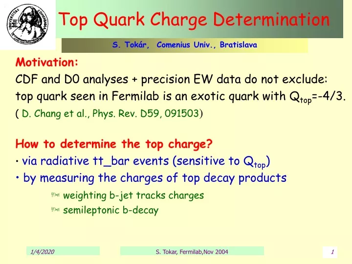 top quark charge determination