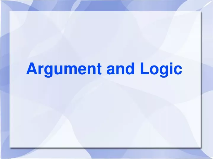 argument and logic
