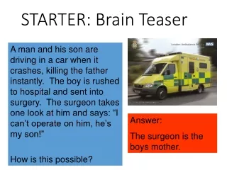 STARTER: Brain Teaser