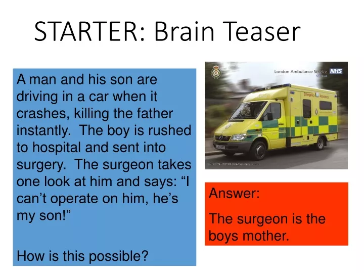 starter brain teaser
