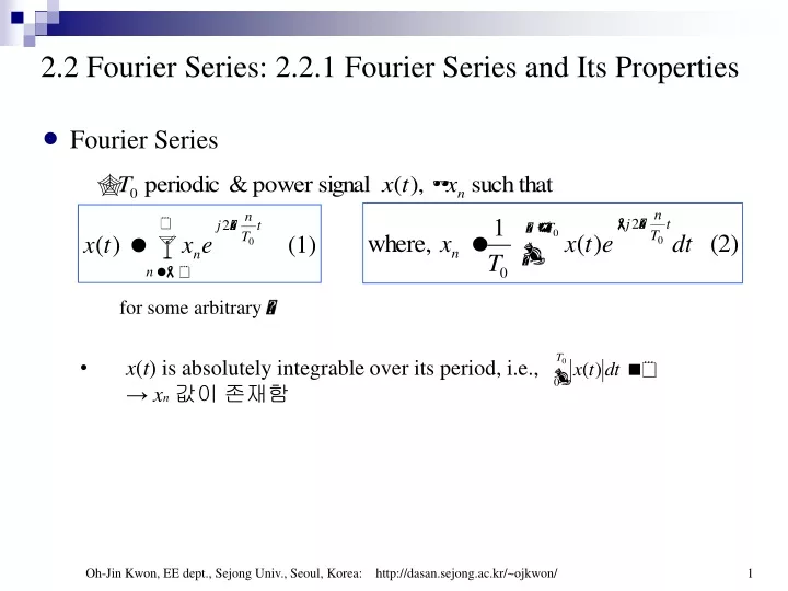 2 2 fourier series 2 2 1 fourier series and its properties